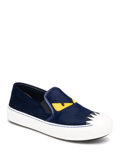 slip on fendi man blu|Men's Slip.